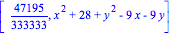 [47195/333333, x^2+28+y^2-9*x-9*y]